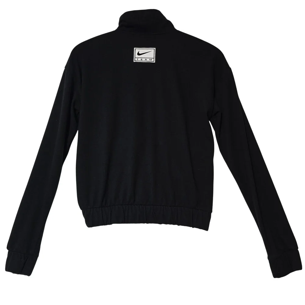 Nike Dri Fit Black Track Jacket Full Zip Swoosh Logo‎ Womens XS Running Cheer